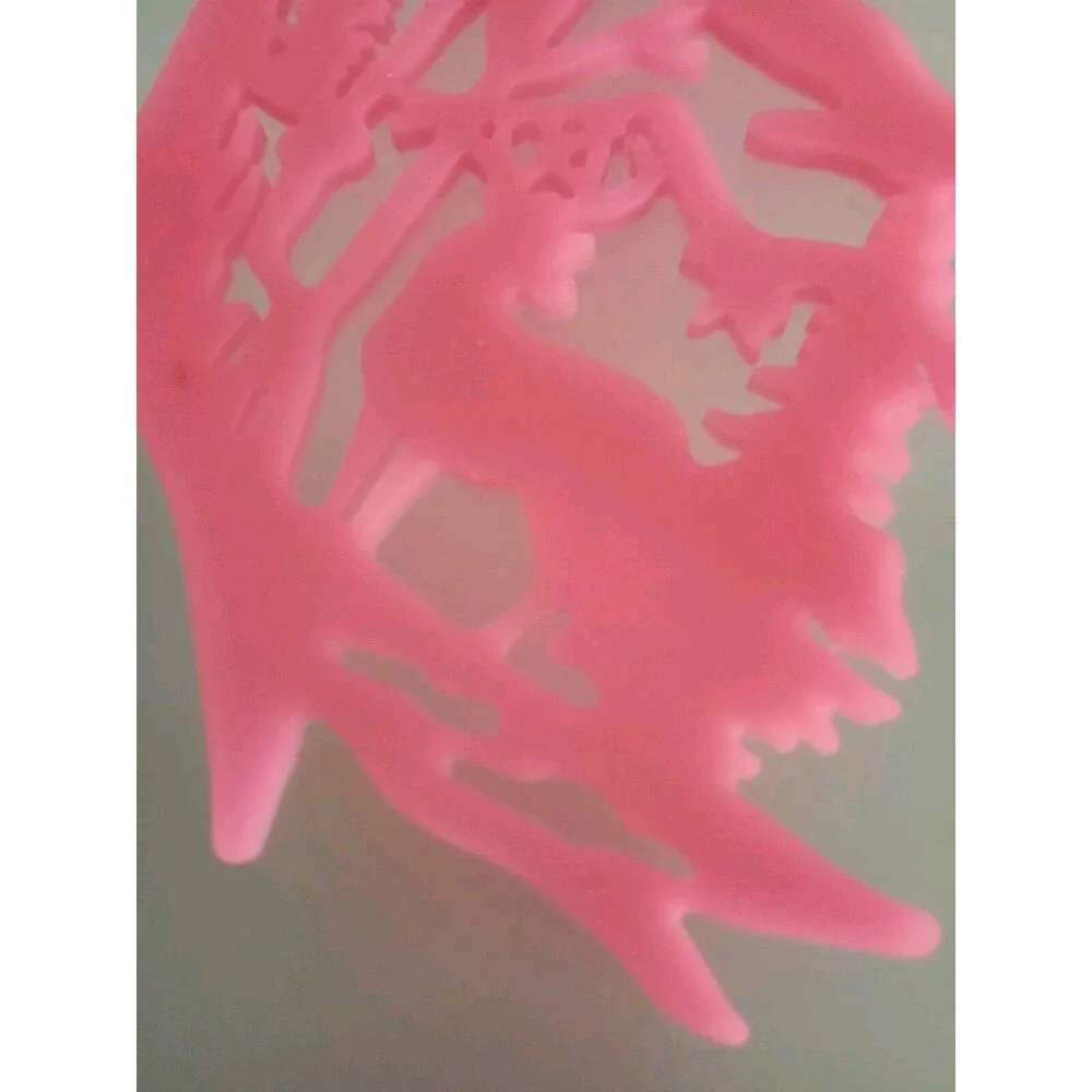 Deer Silhouette Pink Resin With Deer & Pine Trees Inside Homemade Home Decor New